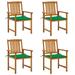 George Oliver Patio Chairs Outdoor Patio Dining Chair w/ Cushions Solid Wood Acacia Wood in Brown | 59 W in | Wayfair