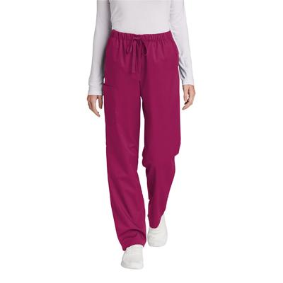 Wonderwink WW4550 Women's WorkFlex Cargo Pant in Wine size Large | Polyester Blend