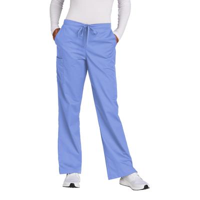 Wonderwink WW4750P Women's Petite WorkFlex Flare Leg Cargo Pant in Ceil Blue size LP | Polyester Blend
