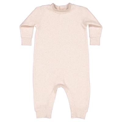 Rabbit Skins 4447 Infant Fleece One-Piece Bodysuit in Natural Heather size 18MOS | Cotton/Polyester Blend