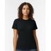 Gildan 65000L Women's Softstyle Midweight T-Shirt in Pitch Black size Medium | Cotton