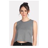 Next Level 5083 Women's Festival Cropped Tank Top in Heather Grey size Small | Cotton/Polyester Blend
