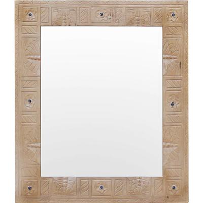 Wandspiegel SIT "Daipur", beige (natur), B:68cm H:79cm T:8cm, Massivholz, Spiegelglas, Spiegel, mit aufwändigen Schnitzereien Image