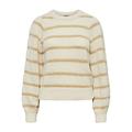 Pieces Damen Pcnadine O-Neck Glitter Knit Pullover, Buttercream/Pattern:Gold Lurex, M EU