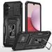 Jiahe Cover Samsung Galaxy A14 5G Case with Slide Camera Cover Protection Shockproof Armor Rugged Hybrid Ring Kickstand Magnetic Heavy Duty Phone Cover Case for Samsung Galaxy A14 5G Black