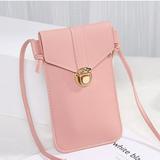 Touchable PU Leather Change Bag Crossbody Phone Bag Touch Screen Phone Bag Clear Window Crossbody Bag with Card Slots Multifunctional Phone Pouch Bag for Phone Under 6.5 Inches