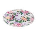 'Floral Cotton Sun Hat with Ivory Piping and 4.5-Inch Brim'