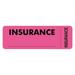 Tabbies INSURANCE Labels - 3 x 1 Length - Pink - 250 / Roll - 250 / Roll | Bundle of 2 Rolls