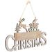 1pc Creative Wooden Board Hanging Pendant Christmas Decoration (Wood Color)