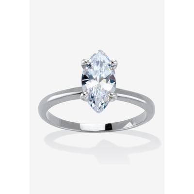 Women's 2.0 Tcw Marquise Cubic Zirconia Silvertone Solitaire Engagement Ring by PalmBeach Jewelry in Cubic Zirconia (Size 7)