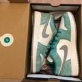 Nike Shoes | Bnib 2022 Air Jordan 1 Low Emerald And Taxi White Size 7y (8.5 Women) | Color: Green/White | Size: 8.5