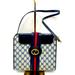 Gucci Bags | Auth Vintage Gucci Gg Logo Canvas Navy Leather Trim Sherry Line Handbag | Color: Blue/Red | Size: Os