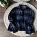 Levi's Tops | Levi’s Cropped Long Sleeve Flannel | Color: Black/Blue | Size: L