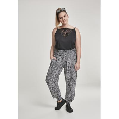 Stoffhose URBAN CLASSICS "Urban Classics Damen Ladies Sarong Pants", Damen, Gr. 4XL, US-Größen, schwarz-weiß (bandana), 100% Viskose, unifarben, loose fit, Hosen Image