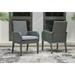 Signature Design by Ashley Park Patio Chair w/ Cushions Wicker/Rattan in Gray | 37 H x 27.55 W x 24.8 D in | Wayfair P518-601A