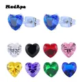 MadApe-boucles d'oreilles en Zircon boucles d'oreilles classiques en acier inoxydable couleur