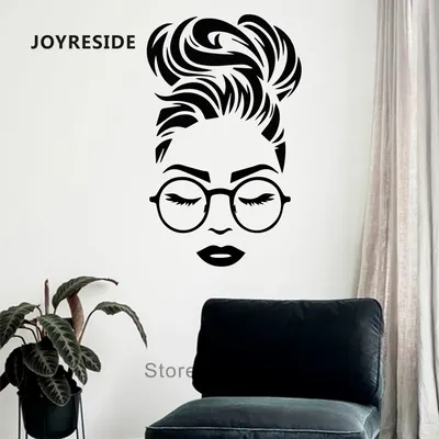 JOYRESIDE – autocollants muraux de Salon de beauté pour femmes papier peint Design artistique