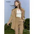 Amii – manteau de Blazer minimaliste pour femmes manteau de costume de bureau pour dames ample
