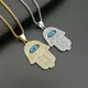 Collier pendentif main de Fatima Hamsa turc pour hommes et femmes mauvais œil document en or