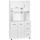 Homcom - Armoire de cuisine multi-rangement 4 portes 3 tiroirs étagère + grand plateau 89L x 39l x