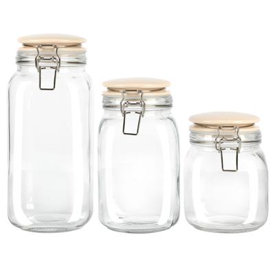Martha Stewart Rindleton 3 Piece Glass Canister Set in Off-White