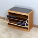 Entryway Bamboo Bench Living Room Storage Shoe Rack with Foldable Shelf