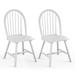 Set of 2 Wood Dining Chairs Windsor Chairs with High Spindle Back