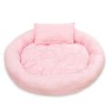 Extra Amazingly Luxury Soft Fluffy Comfort Pet Dog Cat Rabbit Bed Fluffy Calming Self Warming Soft Donut Cuddler Cushion Pet Bed For Small Medium Animals Round XL Pink