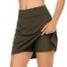 Running For Skort Performance Tennis Women s Golf Skirt Lightweight Sport Active Skirt Army Green XL