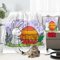 Dicasser Easter Bunnies Eggs Blankets With Pillow Cover Spring Bunnies and Flowers Blankets For All Reason
