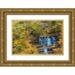 Miller Anna 14x11 Gold Ornate Wood Framed with Double Matting Museum Art Print Titled - Fall Foliage Over Waterfall in Clifty Creek Park-Southern Indiana