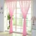Wozhidaoke Curtains for Living Room 2 Pcs Pure Color Tulle Door Window Curtain Drape Panel Sheer Scarf Valances Curtains for Bedroom Blackout Curtains Pink 20*17*3 Pink