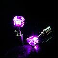 1 Pairs Led Earrings Glowing Light Up Diamond Crown Ear Drop Pendant Stud Stainless Multi-Color For Party Festival (Earrings)