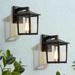 LNC Duwai 2-Pack 9-in H Sandy Black Seeded Glass Square Modern/Contemporary Medium Base (E-26) Outdoor Wall Light 9.3 H