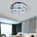 Modern LED Ceiling Light Crystal Moon-Shaped Pendant Lamp Chandelier Fixture