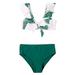 Wozhidaoke st patricks day decorations Baby Girl Outfits Leaves Print Swimwear Solid Color Summer 2PCS Bikini Swimsuit valentines day decor st patricks day decorations