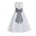 Ekidsbridal Ivory V-Back Lace Edge Junior Flower Girl Dress Wedding Tulle Junior Pageant Gown for Toddlers 183T 4