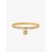 Michael Kors Precious Metal-Plated Brass Pavé Lock Bangle Gold One Size