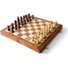 Wooden Magnetic Travel Chess Set with Staunton Pieces and Folding Game Board 10 Inch - Handmade by Artisans in India