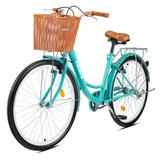 Viribus Beach & City Cruiser Bike 26 Inch Women s Comfort Bike with Basket & Rack Teal