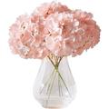 ZOELNIC Artificial Hydrangea Flowers Blush Heads 10 Fake Hydrangea Silk Flowers for Wedding Centerpieces Bouquets DIY Floral Decor Home Decoration with Stems.