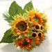 Wozhidaoke Fall Decor 5 Heads Beauty Fake Sunflower Artificial Silk Flower Bouquet Home Floral Decor Christmas Decorations Home Decor Fake Plants Yellow 27*15*12 Yellow