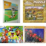 Assorted Children s Puzzles 4 Pack Bundle: Mascotopia 2004 MLB Oakland As Wooden Baseball Puzzle For Ages 2-5 Heartland 1000 Piece Jigsaw Puzzle Imaginarium Magnetic Wood Peg Puzzle 8-Piece - Tropic