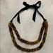 J. Crew Jewelry | J. Crew Double Strand Tortoise Link Tie Necklace | Color: Black/Brown | Size: Os