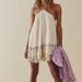 Free People Dresses | Free People Sapphire Metallic Embroidered Floral Hem Mini Dress | Color: Cream | Size: M