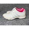 Adidas Shoes | Adidas Traxion Emg004002 Golf Shoes Women's 9 White/Pink Plastic Spikes | Color: Pink/White | Size: 9