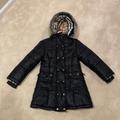 Burberry Jackets & Coats | Girls Burberry Black Quilter Coat Plaid Lining Faux Fur Detachable Hood Size 10 | Color: Black | Size: 10g