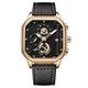 VAVC Mens Watches Waterproof Chronograph Fashion Business Watches for Men,Quartz Analog Black Leather Strap Wrist Watch, Rose Gold-Black