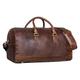 STILORD 'Edson' Leather Weekender Mens Womens Vintage Travel Bag Hand Luggage Cabin Size Duffle Bag Sports Bag Leather Bag for Travelling Duffel Bag, Colour:Kansas - Brown