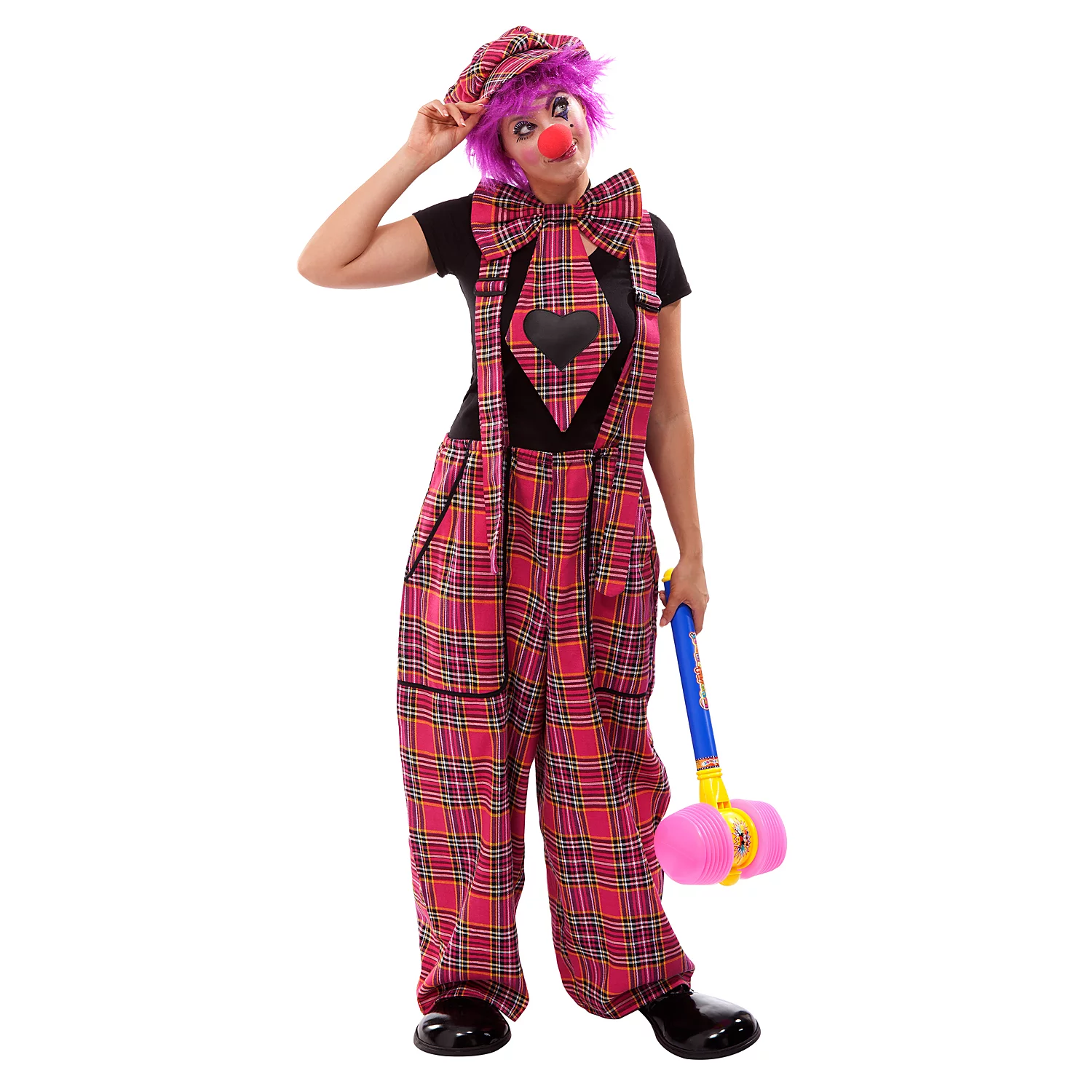 buttinette Clown-Latzhose mit Riesenkrawatte, unisex, pink-color Image